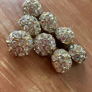 Gold-Plated Crystal Cluster Buttons - Clear/Gold